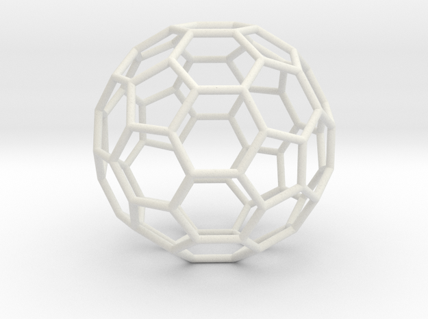 Goldberg polyhedron GP(2, 0) in White Natural Versatile Plastic: Medium