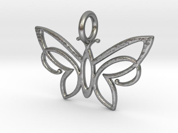 KAP crust winged Butterfly in Natural Silver
