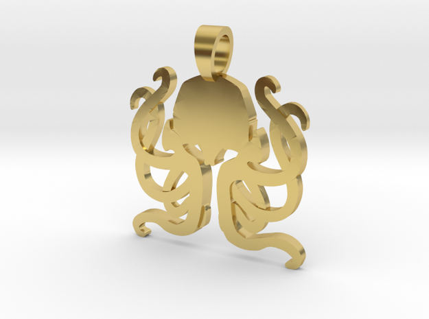 Cthulhu  [pendant] in Polished Brass