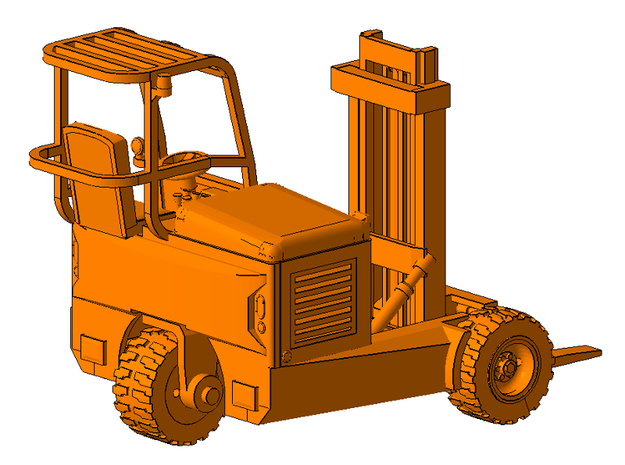 1/87th Moffet Type Piggyback forklift for flatbed in Tan Fine Detail Plastic