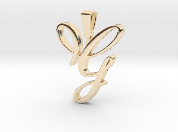 INITIAL PENDANT G in 14k Gold Plated Brass