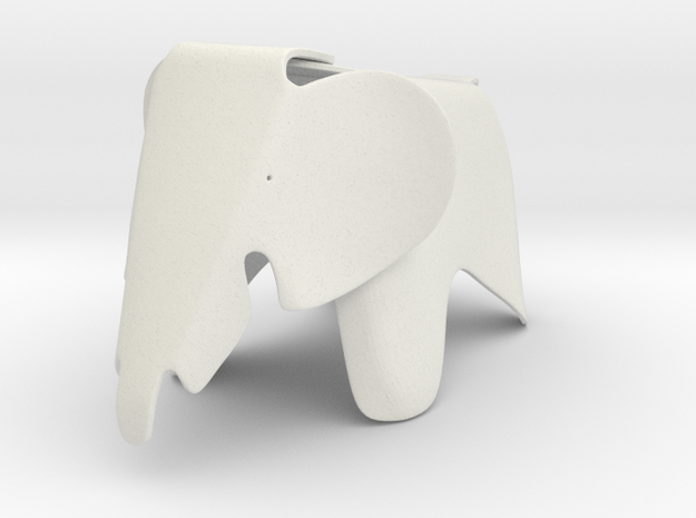Eames Elephant Chair 1/12 scale in White Natural Versatile Plastic