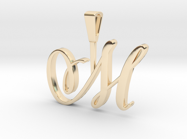 INITIAL PENDANT M in 14k Gold Plated Brass