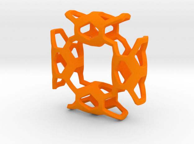 Geometric Necklace-47 in Orange Processed Versatile Plastic