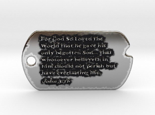 John 3:16 Dog Tags in Antique Silver
