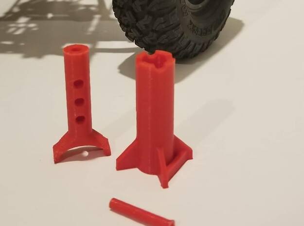 Jack Stands - Parts 1 of 2 1Tenth Scale in Red Processed Versatile Plastic