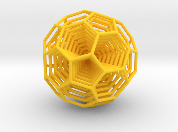 0377 8-Grid Truncated Icosahedron #All (5.0 cm) in Yellow Processed Versatile Plastic