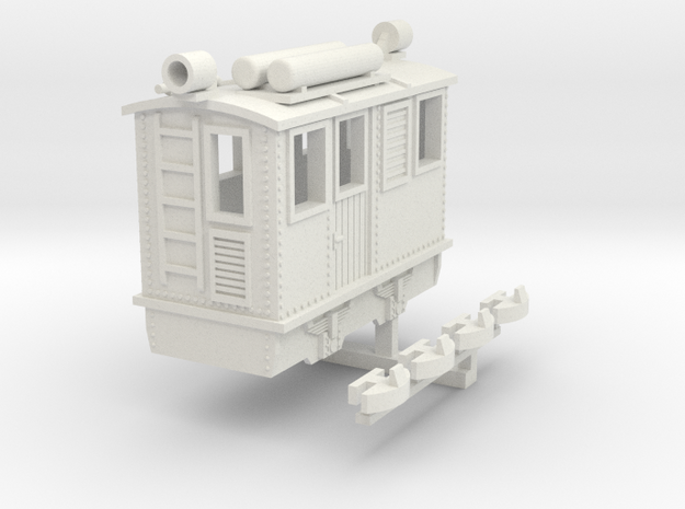 Egger-bahn style narrow gauge boxcab locomotive in White Natural Versatile Plastic