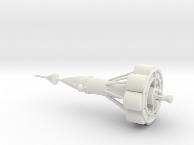 Lunar Reconnaissance Rocket with bottlesuit in White Natural Versatile Plastic