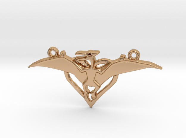 Pteradactyl pendant double hanger in Polished Bronze