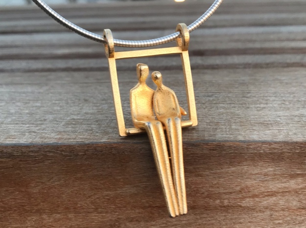 Close to Me Pendant- without chain in Polished Gold Steel