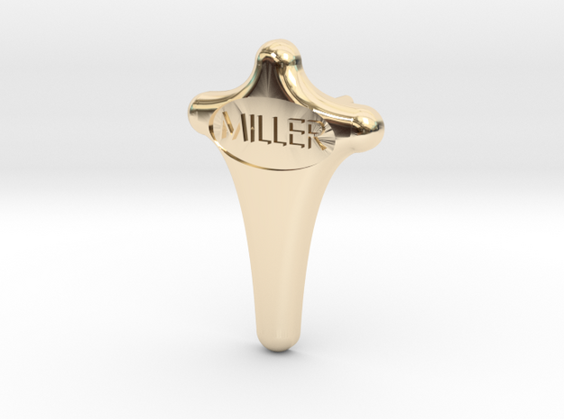 Miller Tie Tack Lapel Pin in 14k Gold Plated Brass