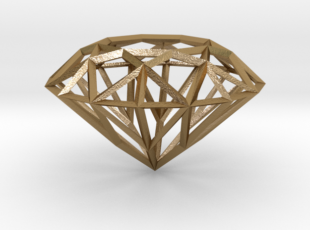 Geometric Diamond Pendant in Polished Gold Steel