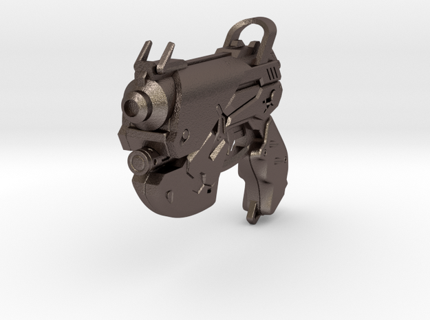 DVA Pistol keychain in Polished Bronzed-Silver Steel