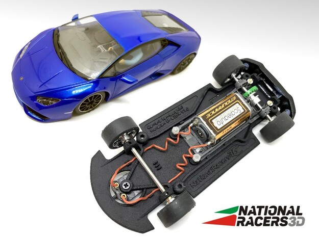 3D Chassis - Carrera Lamborghini Huracan (Combo) in Black Natural Versatile Plastic