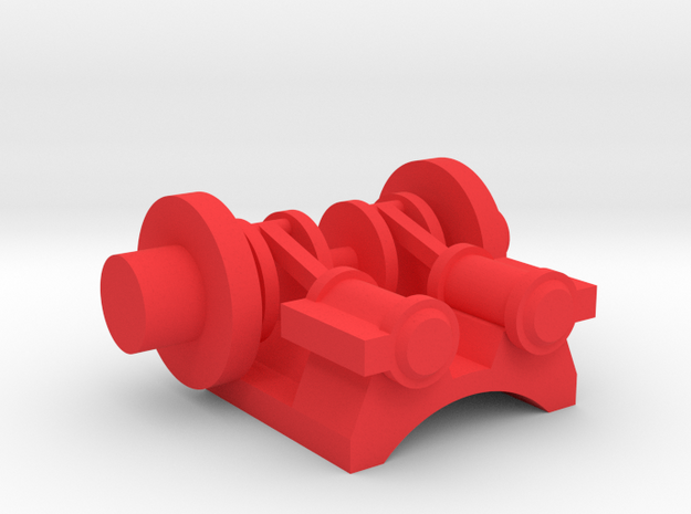 Steam Combine Engine  in Red Processed Versatile Plastic