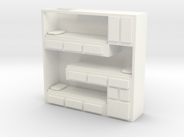 HO Scale Stacked Bunks in White Processed Versatile Plastic