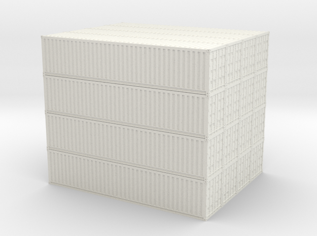 N Container Stack 4x4 in White Natural Versatile Plastic