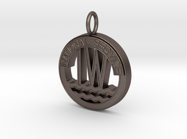 Inland Waterways Pendant in Polished Bronzed-Silver Steel