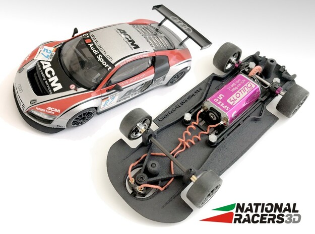 3D Chassis - Ninco Audi R8 LMS (Combo) in Black Natural Versatile Plastic