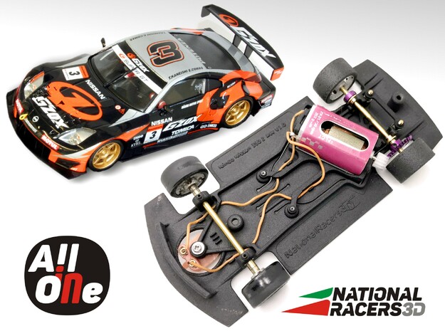 Chassis - NINCO Nissan 350Z (Anglewinder-AiO) in Black Natural Versatile Plastic