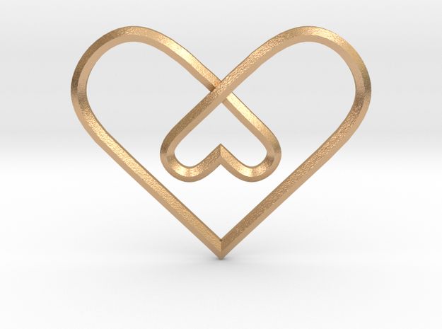 2 Hearts Knot Pendant in Natural Bronze