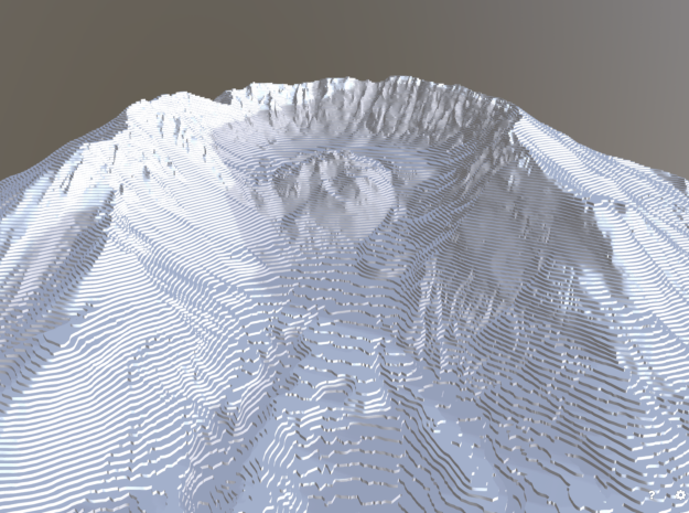 Mount St. Helens Contour Map (10 Meter) - Large in White Natural Versatile Plastic