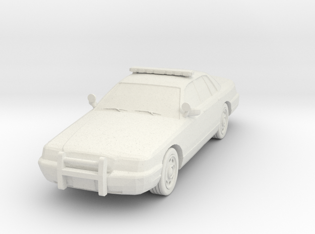 2007 Ford Crown Victoria Police 1-87 Scale in White Natural Versatile Plastic