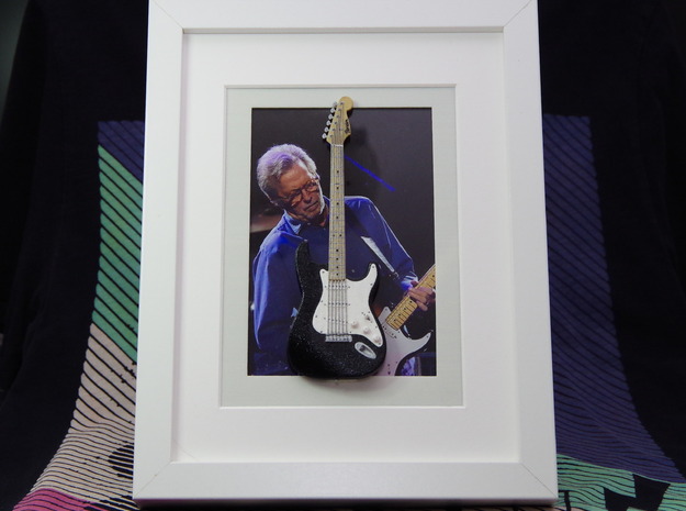 Stratocaster guitar for photo frame in White Processed Versatile Plastic