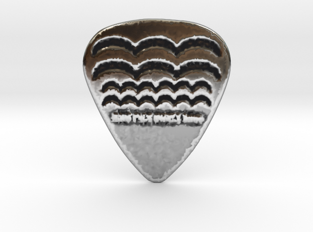 Raw Pick Waves Guitar Pick 1mm in Antique Silver