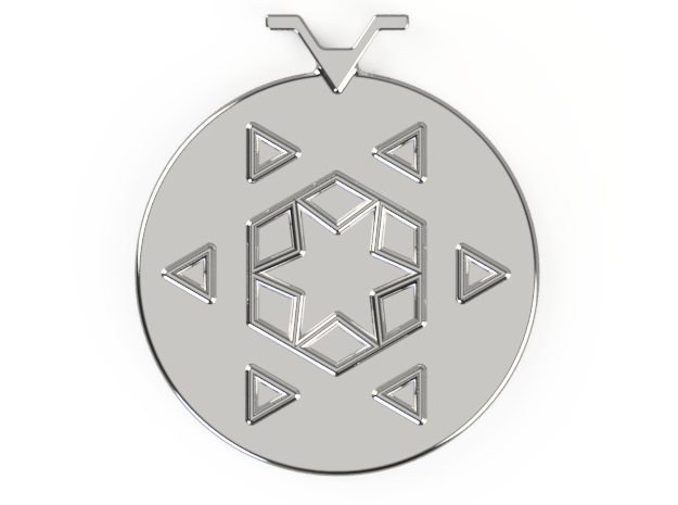 Snowflake Pendant Outline in Polished Silver