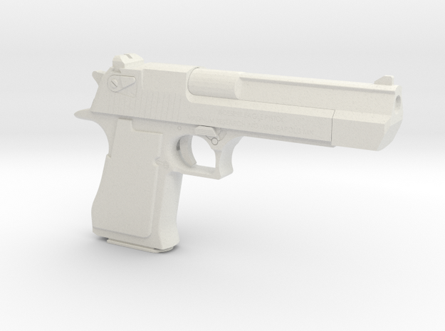 1:6 Miniature Desert Eagle Gun in White Natural Versatile Plastic