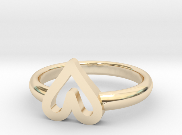 ring hearth All sizes, Multisize in 14k Gold Plated Brass: 5 / 49