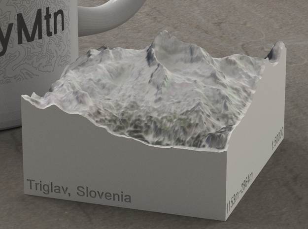 Triglav, Slovenia, 1:50000 in Natural Full Color Sandstone