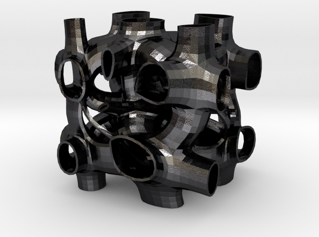Vorospace Sculpture 6 in Polished and Bronzed Black Steel