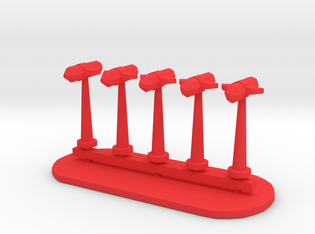 Rockets Sprue - Variant 6 in Red Processed Versatile Plastic
