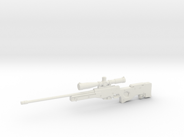 1:12 AWM Sniper Rifle in White Natural Versatile Plastic: 1:12