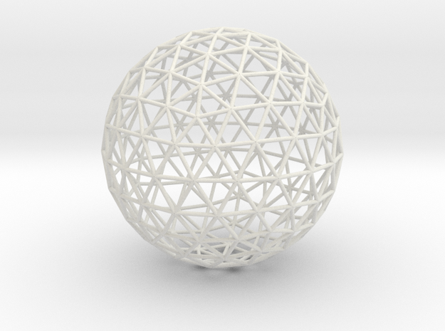 Geodesic Sphere, large in White Natural Versatile Plastic
