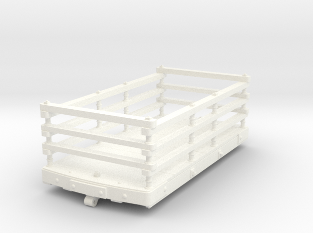 FRB12 FR Wooden Slate Wagon (Inside Bearing) SM32 in White Processed Versatile Plastic