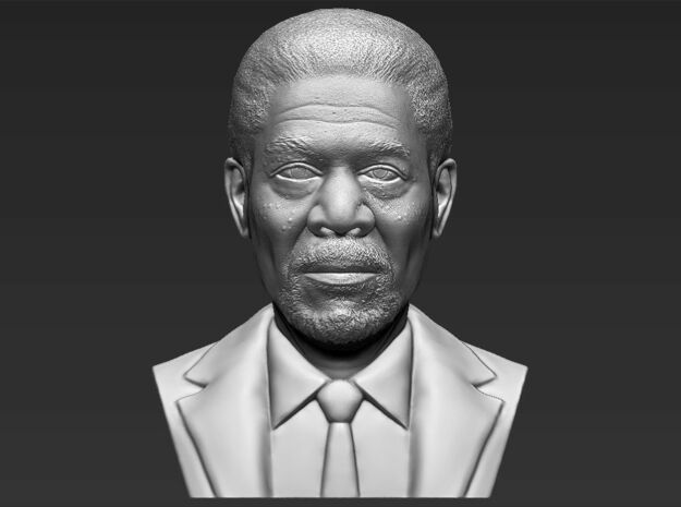 Morgan Freeman bust in White Natural Versatile Plastic