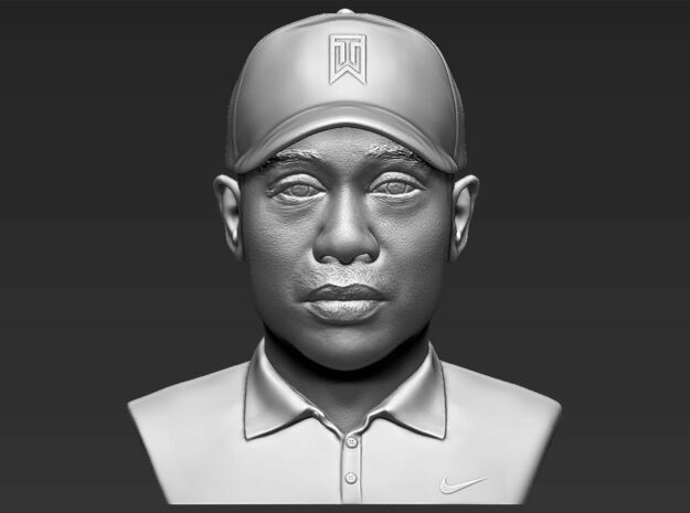 Tiger Woods bust in White Natural Versatile Plastic