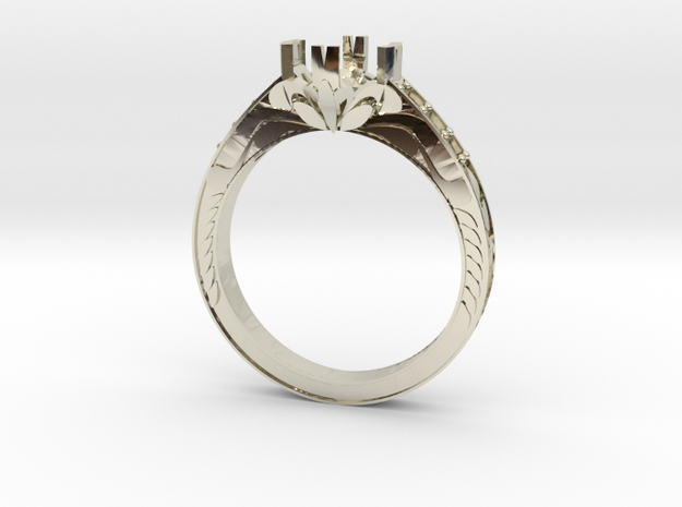 Cut Out Ring With Designs in 14k White Gold
