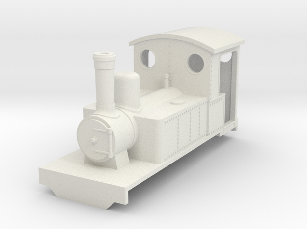 Freelance style bagnall steam locomotive (OO9) in White Natural Versatile Plastic