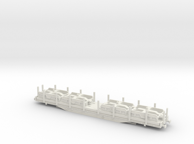 RailAdventure Rungenwagen Sfps, Spurweite TT (Maßs in White Natural Versatile Plastic