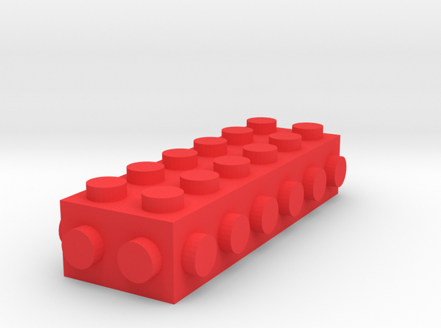Custom LEGO-inspired brick 6x2 in Red Processed Versatile Plastic