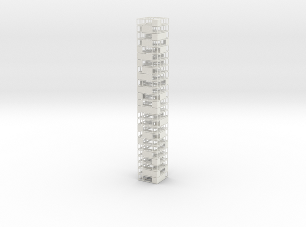 M100_Cubic Reduction Tower  in White Natural Versatile Plastic