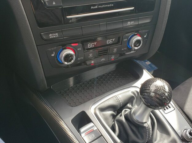 Audi B8 Ashtray Delete (for wireless charging mod) in Black Natural Versatile Plastic