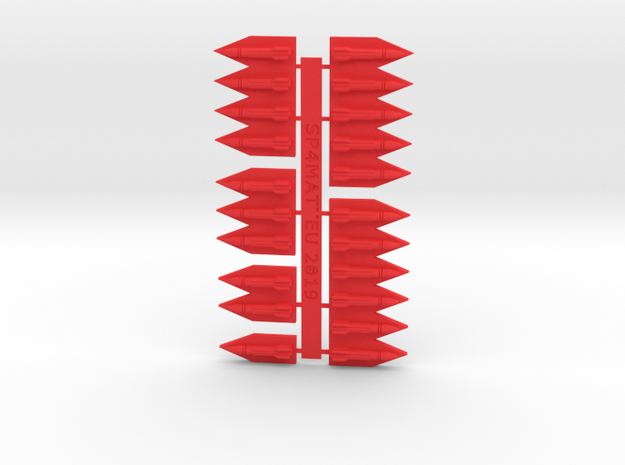 Torpedo Token Sprue - 3D (Single) in Red Processed Versatile Plastic