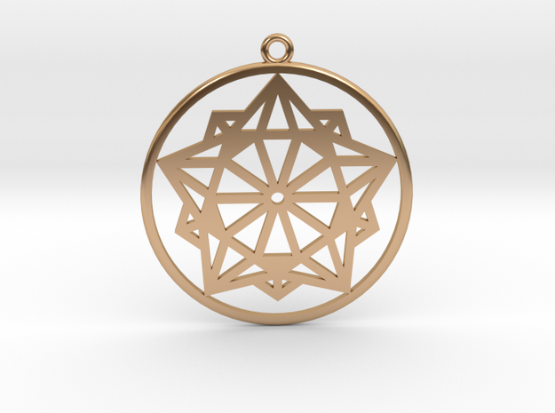 2D Great Rhombicosidodecahedron in Polished Bronze