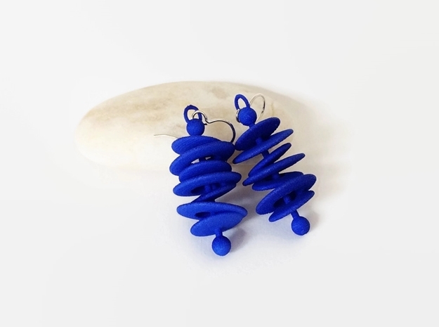 Colorful Orbital Drift Earrings in Blue Processed Versatile Plastic